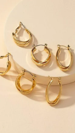 Angel Whisper Earrings|Je T'Aime^Maya Twist Earrings Set - Gold