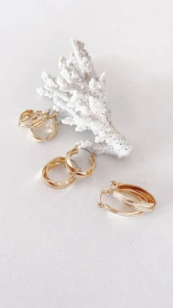 Angel Whisper Earrings|Je T'Aime^Maya Twist Earrings Set - Gold