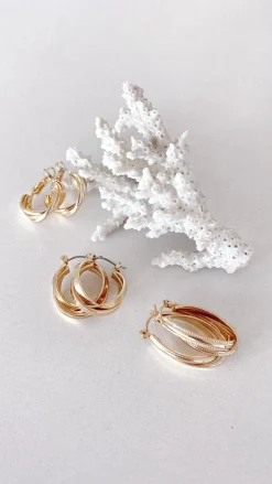Angel Whisper Earrings|Je T'Aime^Maya Twist Earrings Set - Gold