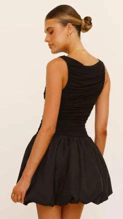 LILYWHYT Dresses|Mini^Meera Boat Neck Mini Dress - Black