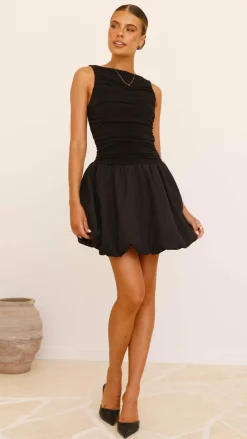 LILYWHYT Dresses|Mini^Meera Boat Neck Mini Dress - Black