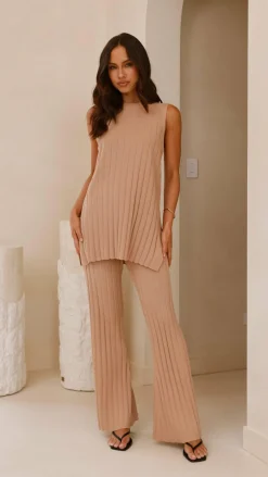 Fashion Allied Knitwear|Knitwear^Megan Knit Pants - Camel