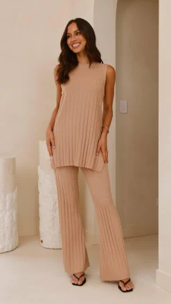 Fashion Allied Knitwear|Knitwear^Megan Knit Pants - Camel