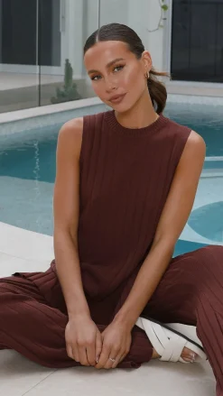 Fashion Allied Knitwear|Knitwear^Megan Knit Pants - Chocolate
