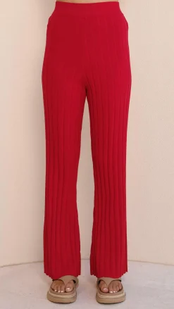 Fashion Allied Sets|Bottoms^Megan Knit Pants - Red