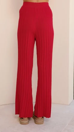 Fashion Allied Sets|Bottoms^Megan Knit Pants - Red