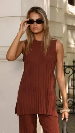 Fashion Allied Knit Tops|Knitwear^Megan Knit Top - Chocolate