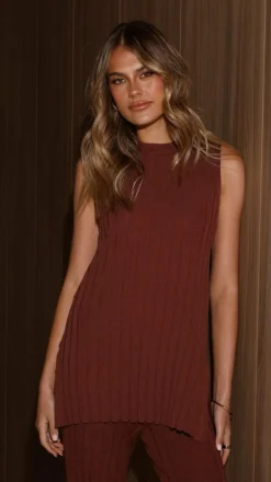 Fashion Allied Knit Tops|Knitwear^Megan Knit Top - Chocolate