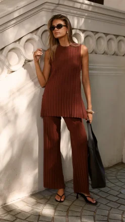 Fashion Allied Knit Tops|Knitwear^Megan Knit Top - Chocolate