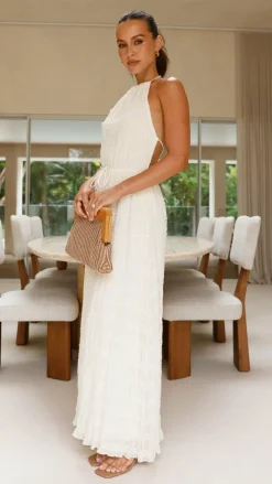 SASHA (BNE) Dresses|Maxi^Melanie Halter Neck Maxi Dress - Cream