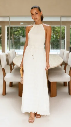 SASHA (BNE) Dresses|Maxi^Melanie Halter Neck Maxi Dress - Cream