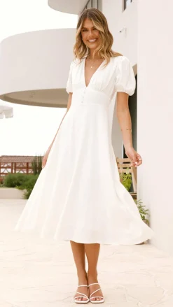 Sweet Acacia Dresses|Midi^Melea Midi Dress - White