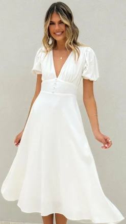 Sweet Acacia Dresses|Midi^Melea Midi Dress - White