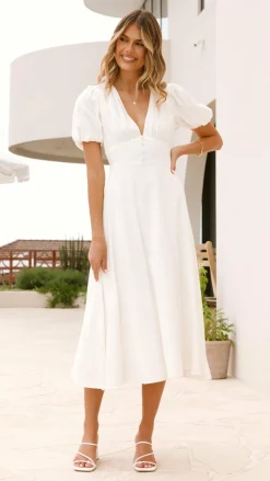 Sweet Acacia Dresses|Midi^Melea Midi Dress - White