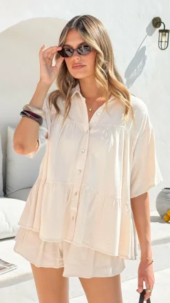 Fashion Allied Sets|Bottoms^Melrose Shorts - Cream