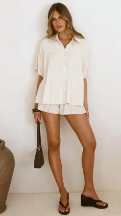 Fashion Allied Sets|Bottoms^Melrose Shorts - Cream
