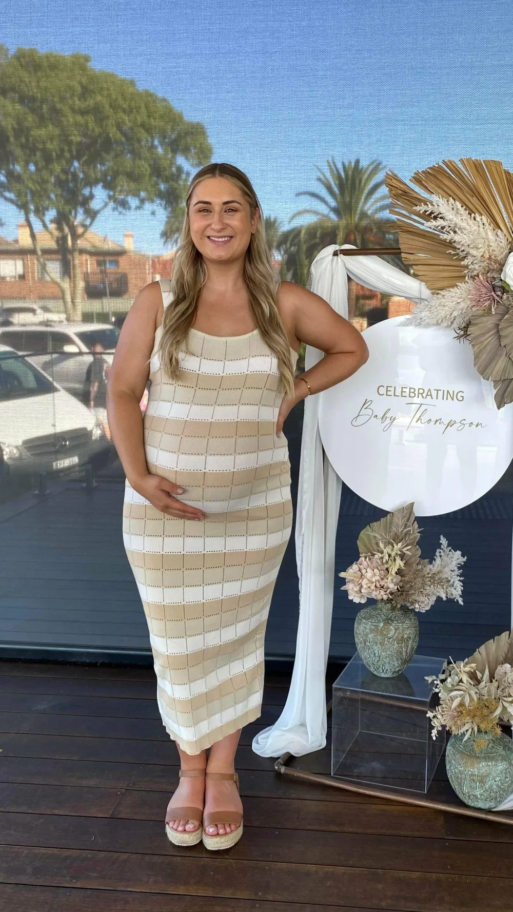 LILYWHYT Knit Dresses|Knitwear^Mikayla Midi Dress - Beige