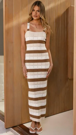 LILYWHYT Knit Dresses|Knitwear^Mikayla Midi Dress - Chocolate