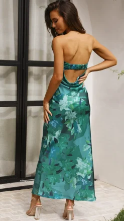 Shareen Dresses|Polo^Miya Maxi Dress - Green Print
