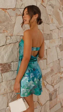 Shareen Dresses|Mini^Miya Mini Dress - Green Print