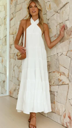 Pink Diamond Dresses|Maxi^Moniqua Maxi Dress - White