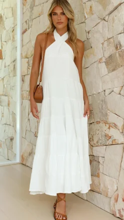 Pink Diamond Dresses|Maxi^Moniqua Maxi Dress - White