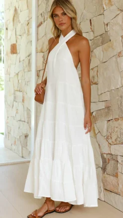 Pink Diamond Dresses|Maxi^Moniqua Maxi Dress - White