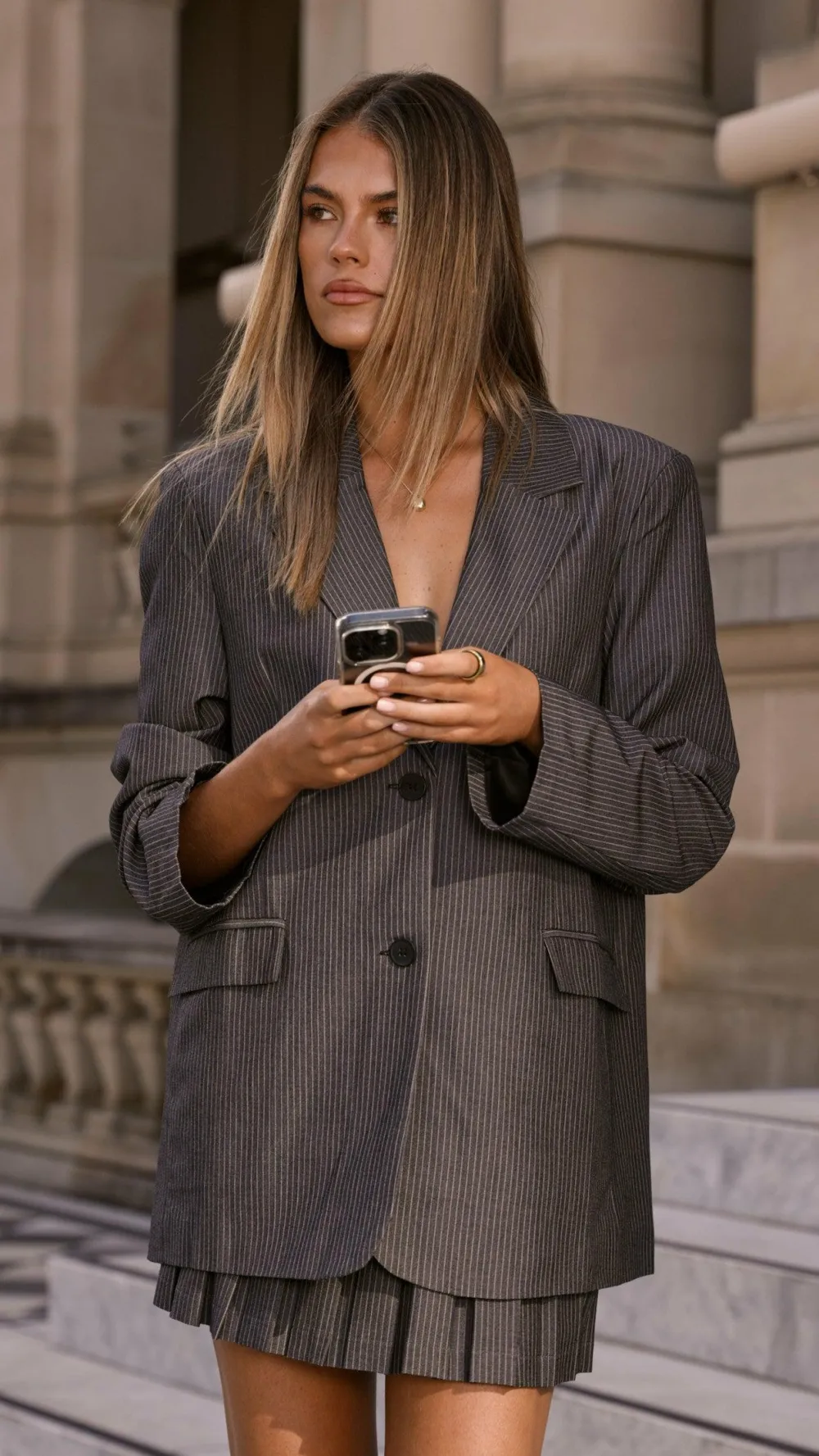 MVN Jackets|Blazers^- Newport Pinstripe Blazer - Dark Grey