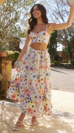 LILYWHYT Sets|Wedding Guest Dresses^Naja Maxi Skirt - Multi Floral