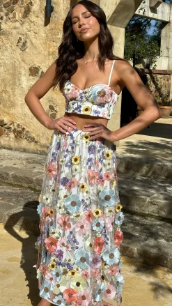 LILYWHYT Sets|Wedding Guest Dresses^Naja Maxi Skirt - Multi Floral