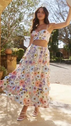 LILYWHYT Sets|Wedding Guest Dresses^Naja Maxi Skirt - Multi Floral