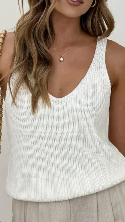 Rock Fashion Knit Tops|Knitwear^Neelia Top - White