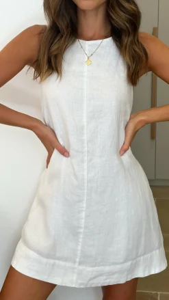 NUDE LUCY Dresses|Casual^Nemi Linen Dress - White -