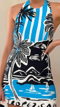 Prem Group Dresses|Mini^Nola Mini Dress - Tropez Blue
