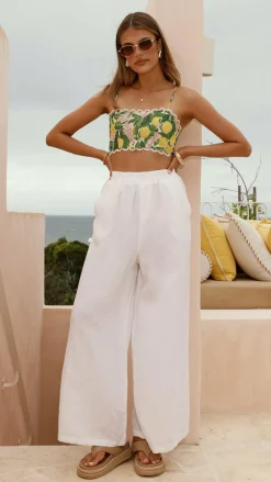 LILYWHYT Tops^Nova Crop Top - Lemon Print
