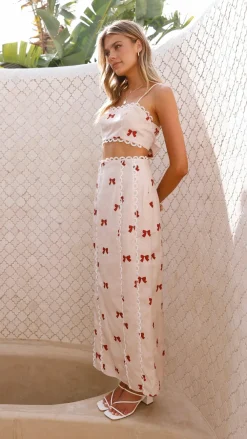 LILYWHYT Sets|Tops^Nova Crop Top - Red Bow