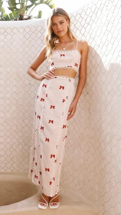 LILYWHYT Sets|Tops^Nova Crop Top - Red Bow