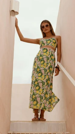 LILYWHYT Sets^Nova Maxi Skirt - Lemon Print