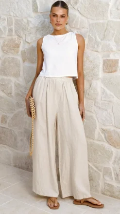 Fashion Allied Bottoms^Oceana Pants - Natural