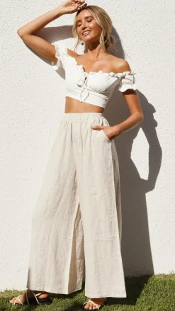 Fashion Allied Bottoms^Oceana Pants - Natural
