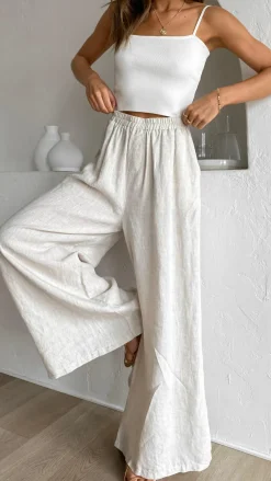 Fashion Allied Bottoms^Oceana Pants - Natural