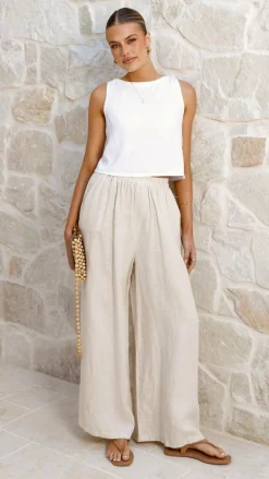 Fashion Allied Bottoms^Oceana Pants - Natural
