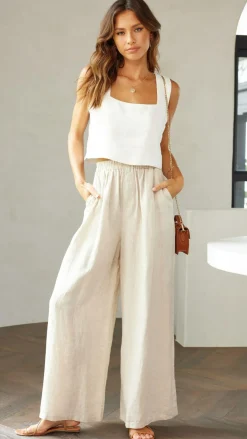 Fashion Allied Bottoms^Oceana Pants - Natural