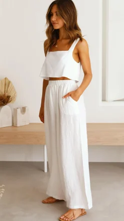 Fashion Allied Bottoms^Oceana Pants - White
