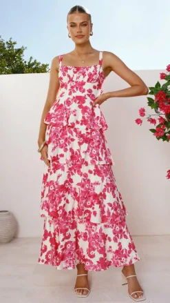 LILYWHYT Dresses|Maxi^Odilia Maxi Dress - Pink/White Floral