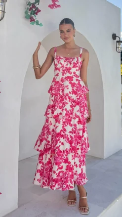 LILYWHYT Dresses|Maxi^Odilia Maxi Dress - Pink/White Floral