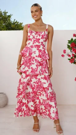 LILYWHYT Dresses|Maxi^Odilia Maxi Dress - Pink/White Floral