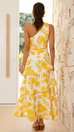 SASHA (BNE) Dresses|Maxi^Odilie One Shoulder Maxi Dress - Yellow Floral