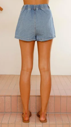 By Frankie The Denim Edit|Bottoms^Olivia Top and Skort Set - Light Denim