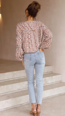 Pink Diamond Tops^Orane Top - Brown Spot
